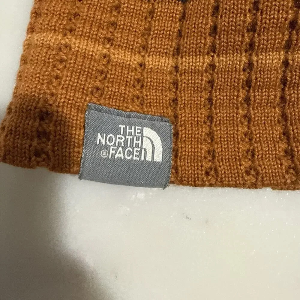 The North Face Brown Knit Beanie Unisex Adults Winter Outdoor Ski Snowboard Hat
